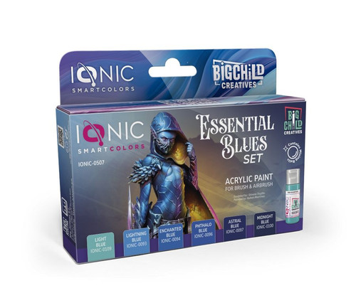 Essential Blues Acrylic Paint Set (6 Colors) 20ml Bottles Ionic Smart Colors
