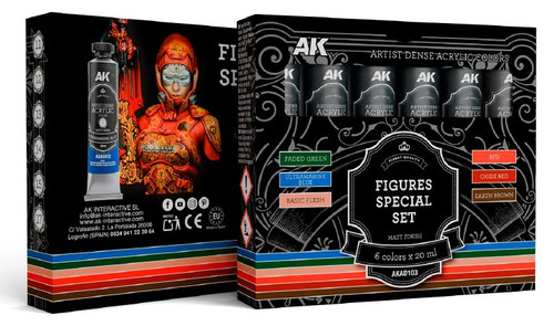 Artist Dense: Figures Special Acrylic Paint Set (6 Colors) 20ml Tubes AK Interactive