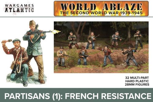 World Ablaze WWII 1939-45: Partisans 1 French Resistance (32) 28mm Wargames Atlantic