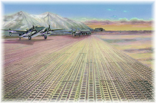 Assembled Runway Perforated Steel Plate Display Base (Plastic) 1/72 Eduard