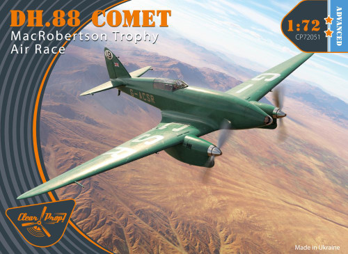 DH.88 Comet MacRobertson Trophy Air Race Aircraft (Advanced) 1/72 Clear Prop Models