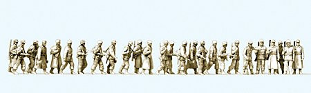 Unpainted German Reich Infantry Winter Dress Walking 1944-45 (26) (Kit) HO Scale Preiser Models