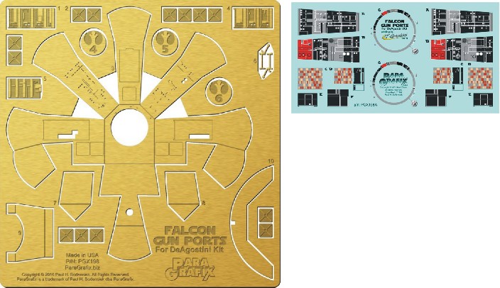 Falcon Gun Ports DeAgostini用 PGX198 Star Wars - Millennium Falcon Gun Port Photoetch Set - for