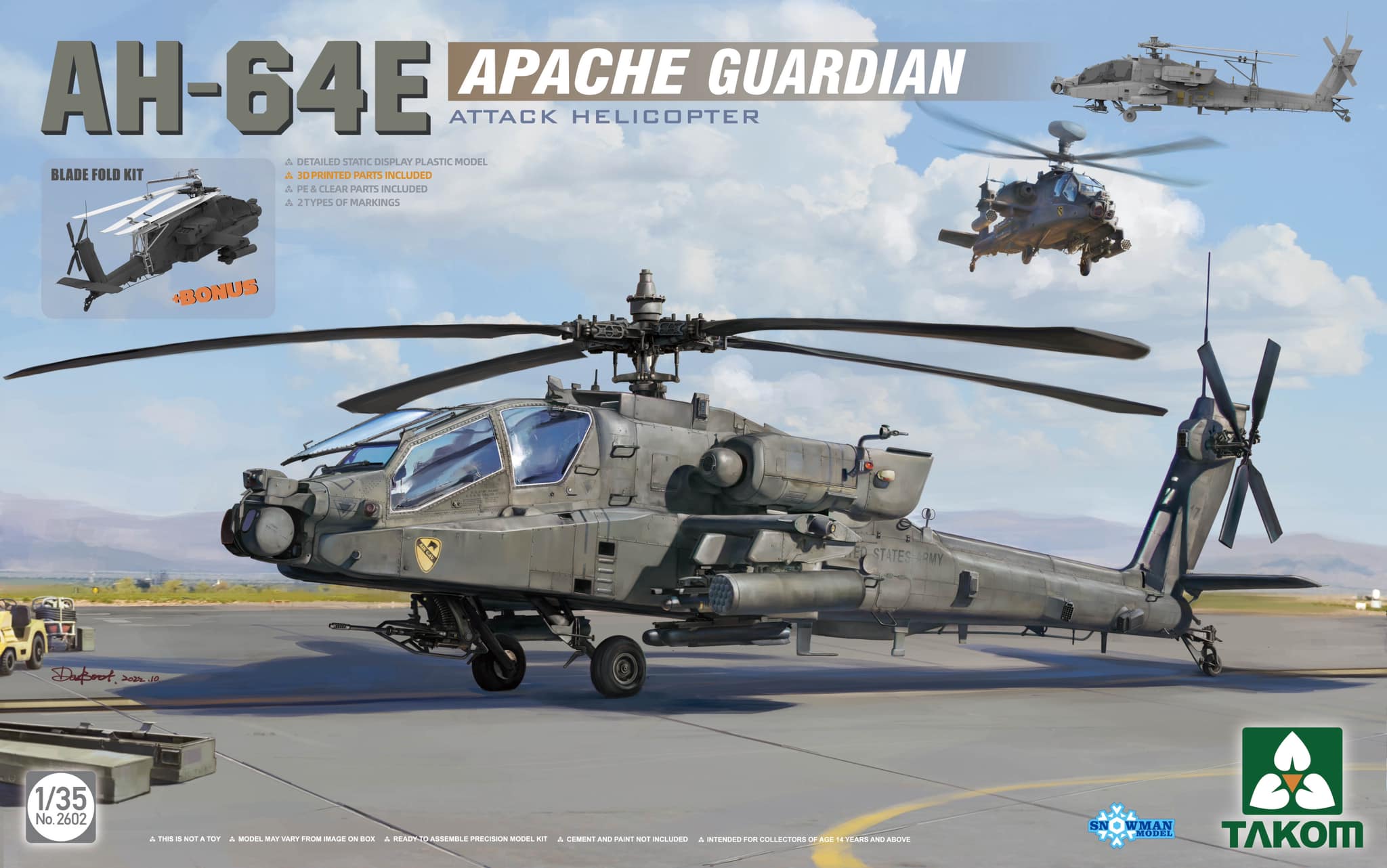 AH-64E Apache Guardian Attack Helicopter 1/35 Takom