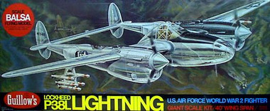 P-38L Lightning Balsa Model Airplane Guillows