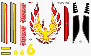 PineCar Dry Transfer Decals for Pinewood Derby Cars: Stripes & Flames, 4 x  5 in