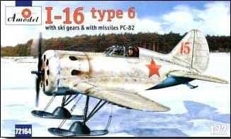 Polikarpov I16 Type 6 Soviet Fighter w/Skis & Missiles 1/72