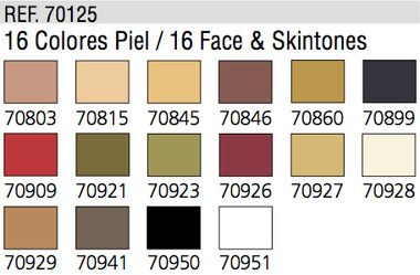 Vallejo Paint 17ml Bottle Face & Skin Tones Model Color Paint Set (8  Colors)