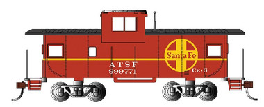 Santa Fe #999771 Ho Scale 36 Wide Vision Caboose Bachmann Red Prototypical Red