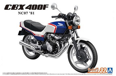 1981 Honda CBX400F NC07 Motorcycle (Blue) 1/12 Aoshima