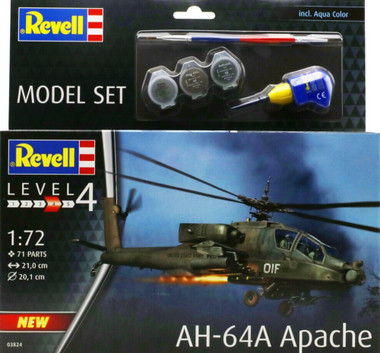 AH-64A Apache Combat Helicopter w/paint & glue 1/72 Revell Germany