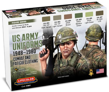 US.ARMY / スポーツその他/マルチカラー US Army Uniforms 1948-80 Combat & Fatigue Clothing Acrylic Set (6