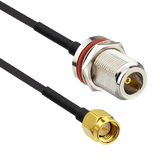 L-100 Patch Cable, SMA Male to N Female Bulkhead, 15cm