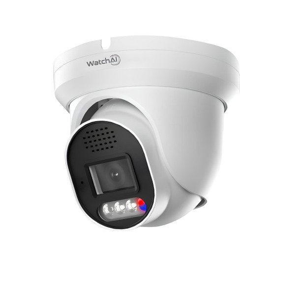 WatchAI 8MP Smart Dual Light Active Deterrence Turret Network Camera (Red and Blue Light) WatchAI 8MP Smart Dual Light Active Deterrence Turret Network Camera (Red and Blue Light)