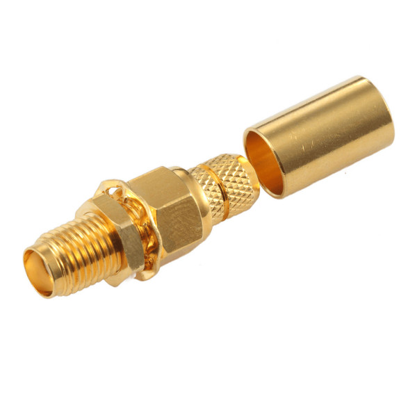 SMA Female Connector for L-240 Coaxial Cable, Bulkhead Rear Mount