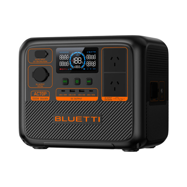BLUETTI AC70P Portable Power Station, 1000W 864Wh