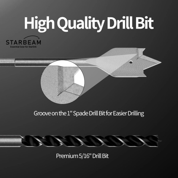 STARBEAM Starlink Dish Cable Routing & Installation Kit