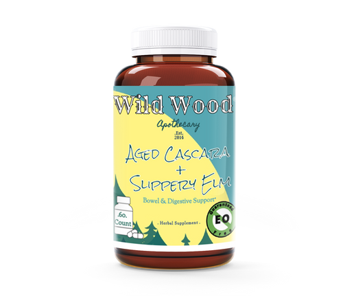 Aged Cascara Bark + Slippery Elm Synergism Capsules- *Bowel & Digestive Support.