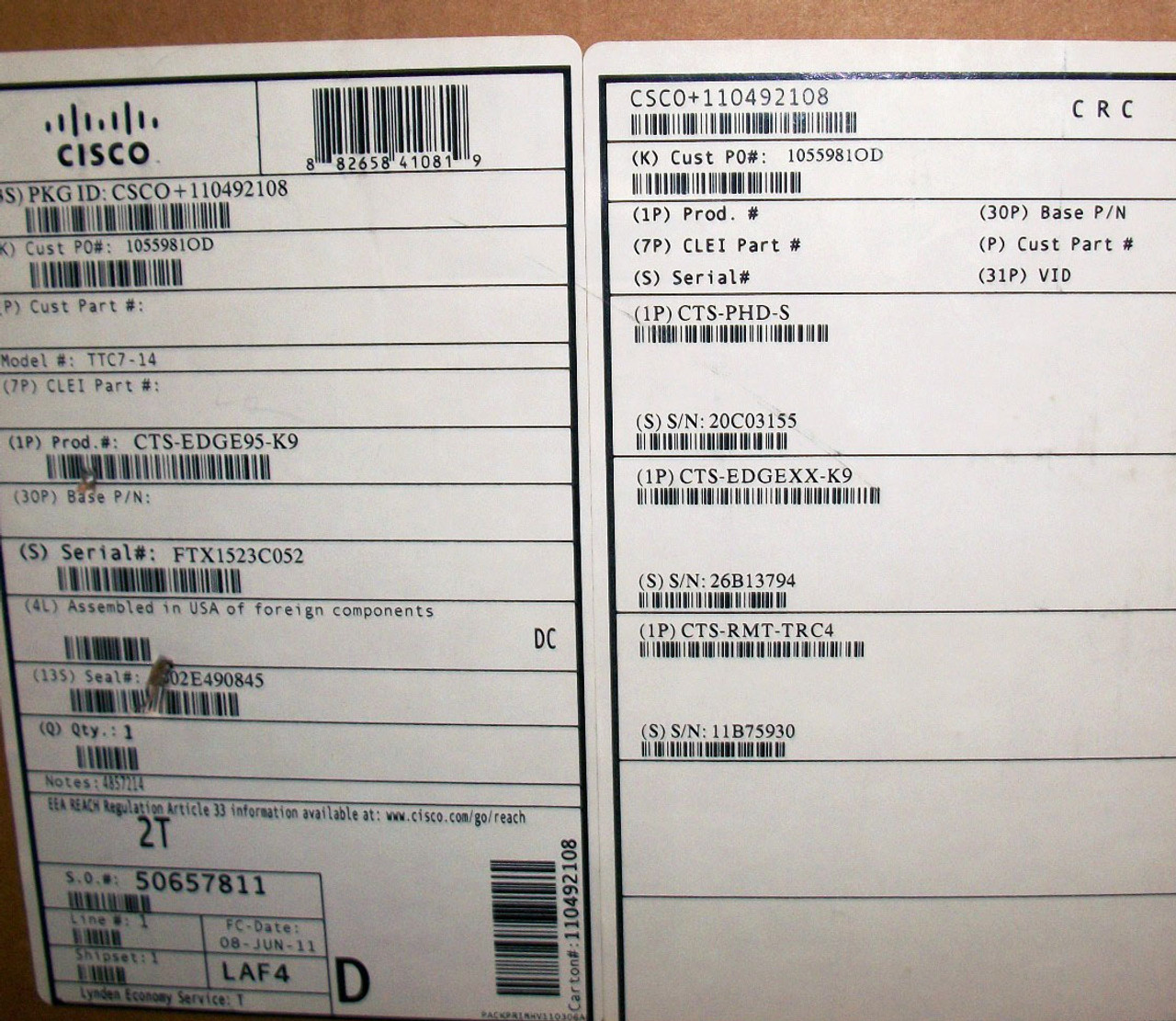 Cisco Edge 95 MXP CTS-EDGE95-K9 with CTS-PHD-S (TTC7-14, TTC8-01) NPP & MS