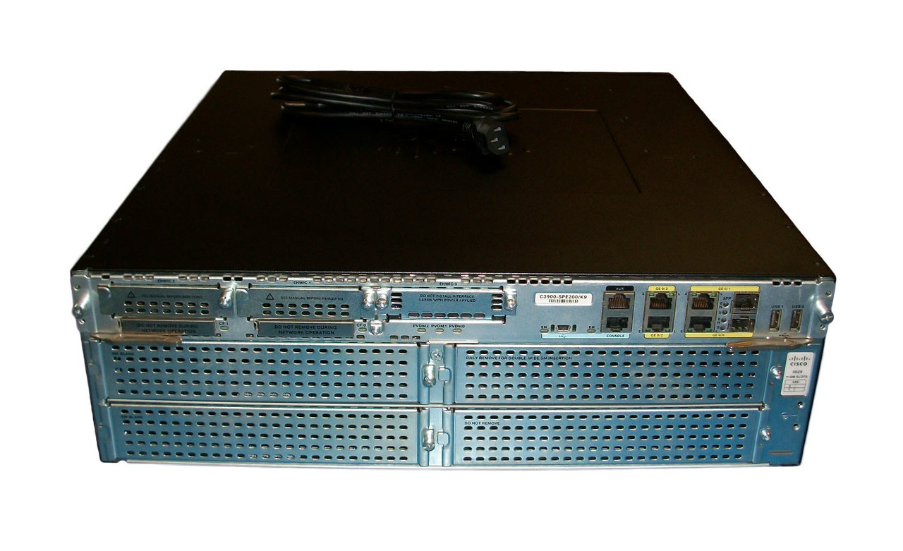Cisco CISCO3925E/K9 with C3900-SPE200/K9, 1GB, Single AC Power