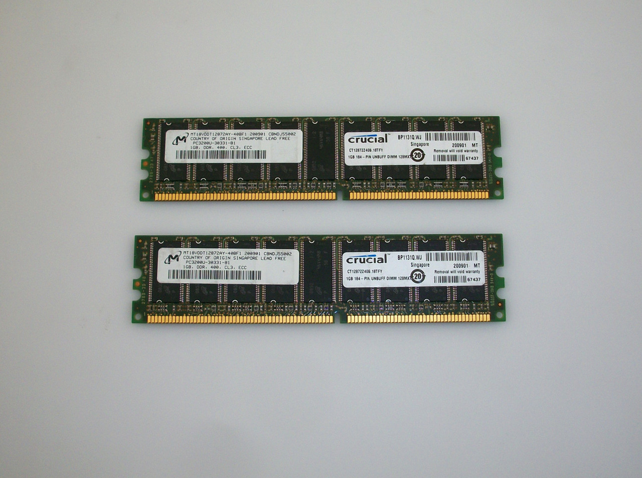 Crucial Tech CT12872Z40B 2GB(2x1GB) Memory Kit