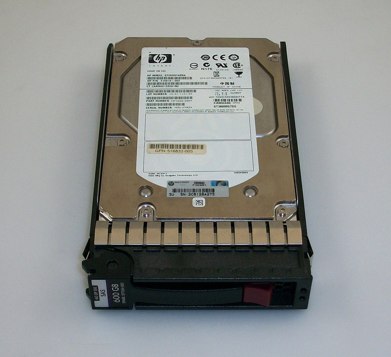 HP 517354-001 600GB 15K RPM 6G 3.5" LFF DP SAS Hard Drive