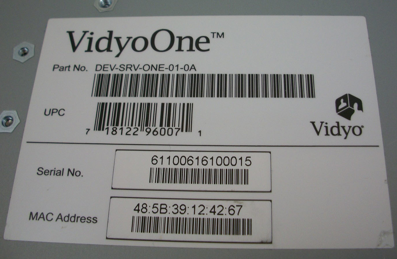 Vidyo VidyoOne Network Management Device DEV-SRV-ONE-01-0A