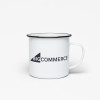 BigCommerce enamel mug showing front logo.