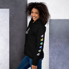 BigDesign Labs Hoodie front left side view, on a small model.