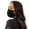 BigCommerce Logo Face Mask left side view on a model.