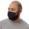 BigCommerce Multicolor Face Mask left side view on a model.