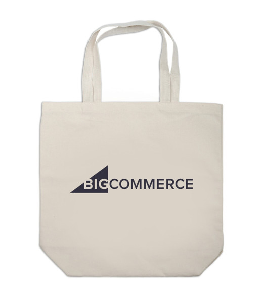 Front view of the canvas BigCommerce tote bag