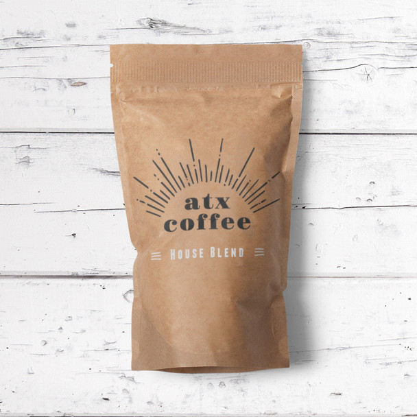Single 16oz bag of ATX Coffee House Blend coffee.
