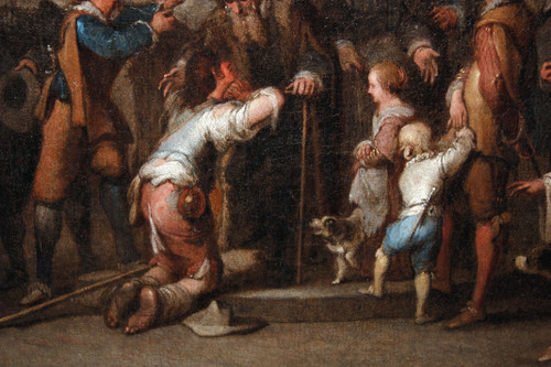 Cornelis de Wael
Il ritorno del figliol prodigo
olio su tela misura cm 34 x45
con cornice 56 x 66