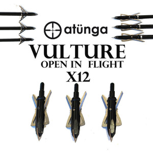 12 x Vulture Broadheads - 420 Stainless Steel Blade 12 x Vulture Broadheads - 420 Stainless Steel Blade