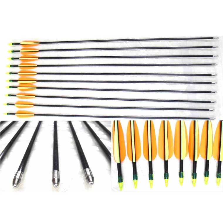 10 x  Kids Arrows - Fibreglass 26" - Archery Supplies