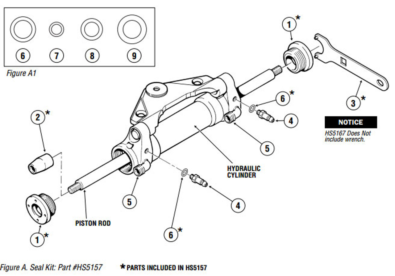 Seastar hydraulic steering parts diagram