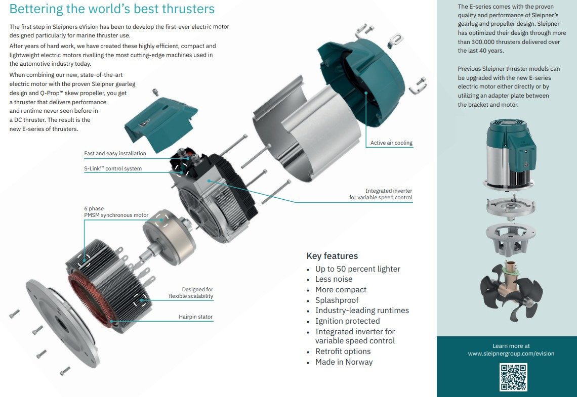 GRAVITY Pool Model 35” THRUSTER SYSTEM 3 SidePower ERL130 eVision Thruster | 24/48v DC Electric | Low