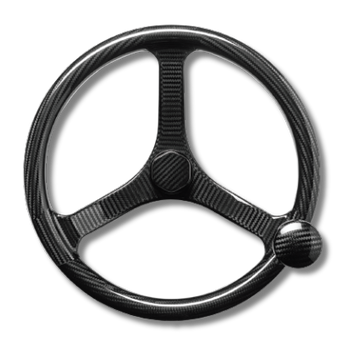 Schmitt Model 746 Primus CF Carbon Fiber Boat Steering Wheel 13 1/2" Diameter with Control Knob - 3/4" Tapered Shaft