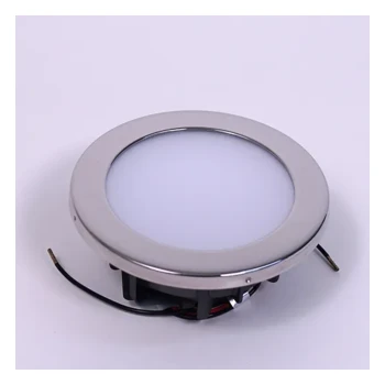 BCM Orlando 85, WW/Red, Polished SS, 4W Screw Mount, 3000K, 8-32V, IP66 — BCM34062K-C85-4