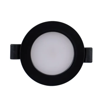 BCM MALIBU 75, 3000K, BLACK BEZEL SPRING MOUNT, 2W, 8-32V, IP66 — BCM3412K-A75-23