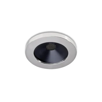 BCM Urano 70: Round Outdoor Downlight, 70mm, Pol SS, Black Antiglare Honeycomb Louver, WW — BCM3434-70F6S-4