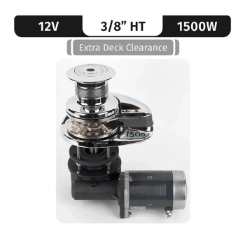 Lofrans PROJECT 1500/X3, 12VDC, 1500W CAPSTAN, LONG SHAFT, 3/8"HT GYPSY — LW7942CX-3/8
