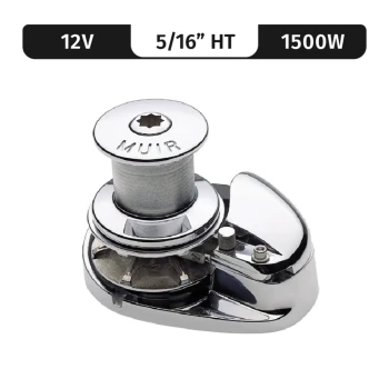 Muir windlasses Storm 2200, Stainless Steel, 12V, 1500W Capstan, Vert. Rope/Chain Windlass f/ 5/16"HT/BBB — M2200C12-5/16H