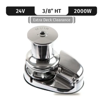 Muir windlasses Storm VRC4000, Stainless Steel, 24V/2200W Capstan, Vert. Rope/Chain, 7" Studs & MORS, 3/8"HT — M4000C24XM-3/8H