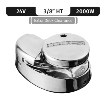 Muir windlasses Storm VR4000, Stainless Steel, 24V/2200W Low-Pro, Vert. Rope/Chain, 7" Studs, MORS, 3/8"HT — M4000L24MX-3/8H