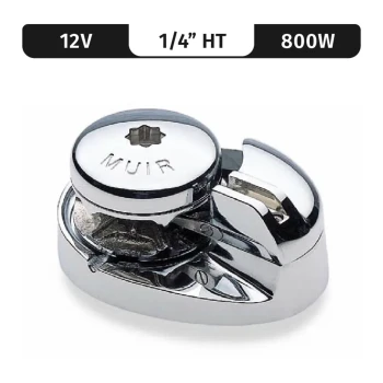Muir windlasses Storm VR600, Stainless Steel, 12V, 800W Low-Profile, Vert. Rope/Chain f/ 1/4"HT — M600L12-1/4H