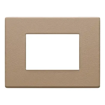 Imtra EIKON EXE COVER PLATE 3-MODULE LEATHER SAVANNAH — VM22653.21     