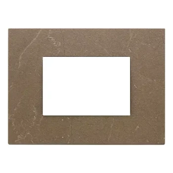 Imtra EIKON EXE COVER PLATE 3-MODULE WORKED STONE, COFFEE BROWN — VM22653.52     