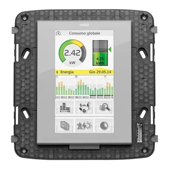 Imtra Eikon: 8-Module Domotics Touch Screen, 4.3", Flat Neutral — VMR21511.1.BN